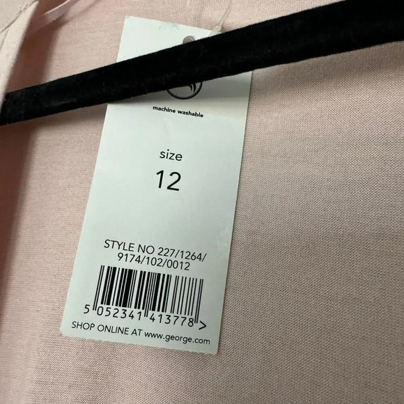 George Women's Cardigan Sweater Size 12 Pink Solid Viscose 3/4 Sleeves Open NEW - Picture 4 of 6